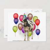 Birthday Cow Theme Party Postkarte (Vorne/Hinten)