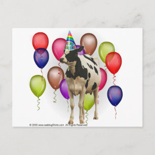 Birthday Cow Theme Party Postkarte
