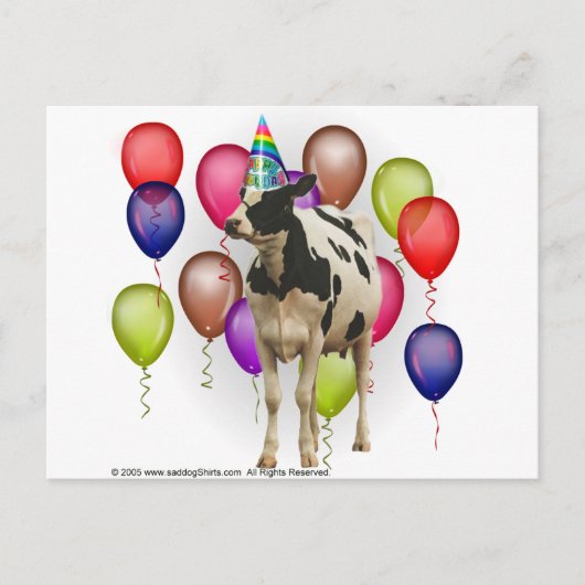 Birthday Cow Theme Party Postkarte (Vorderseite)