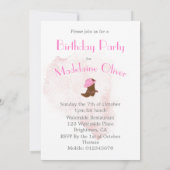 Birthday Cowboy Pink Party Einladung (Rückseite)