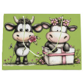 Birthday Cows Große Geschenktüte (Vorderseite)