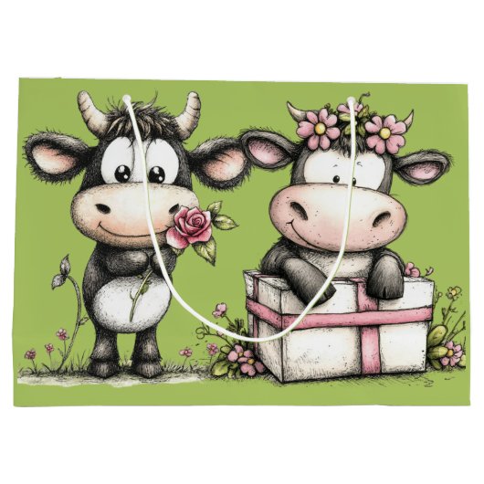 Birthday Cows Große Geschenktüte (Rückseite)