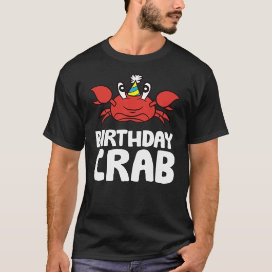 Birthday Crab Ocean Birthday Party Funny Crab T-Shirt (Vorderseite)