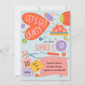 Birthday craft and art Invitation Einladung (Vorderseite)