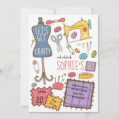 Birthday craft and art Invitation Einladung (Vorderseite)