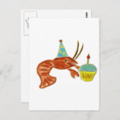 Birthday Crawfish Cupcake Postkarte (Vorne/Hinten)
