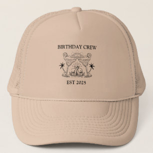 Birthday Crew Junggeselinnen-Abschied Palm Tree Co Truckerkappe