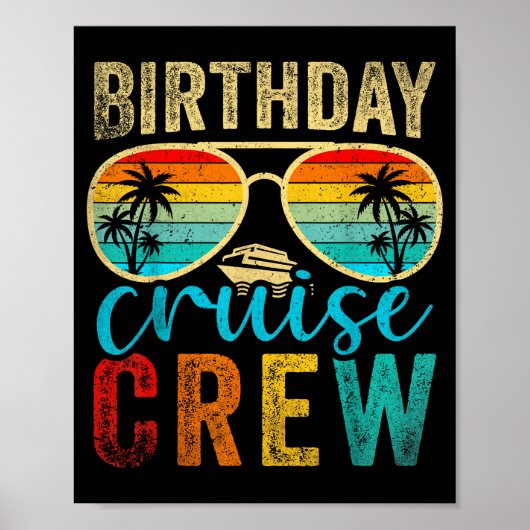 Birthday Cruise Crew Cruise Birthday Cruising Trip Poster (Vorne)