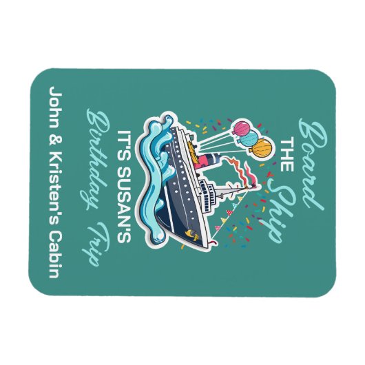 Birthday Cruise Funny Group Personalisiert Board Magnet (Horizontal)