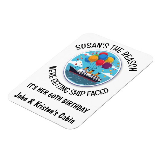 Birthday Cruise Funny Group Personalisiert Magnet (Linke Seite)