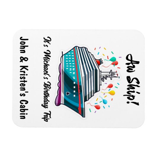 Birthday Cruise Funny Group Personalisiert Magnet (Horizontal)