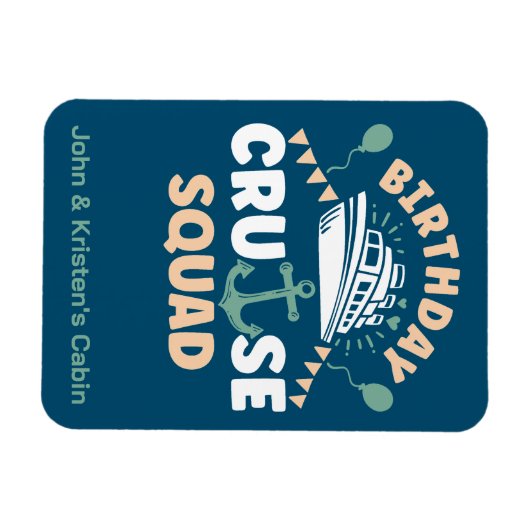 Birthday Cruise Funny Group Personalisiert Squad Magnet (Horizontal)