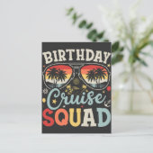 Birthday Cruise Squad Group Familienmatte Postkarte (Stehend Vorderseite)