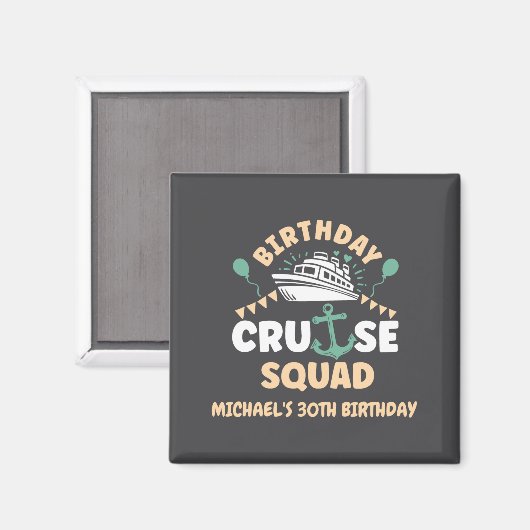 Birthday Cruise Squad Magnet (Vorderseite/Rückseite)