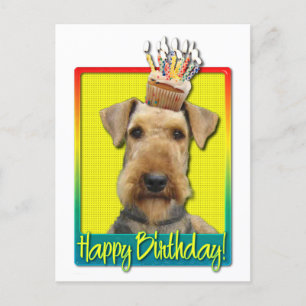 Birthday Cupcake - Airedale Postkarte