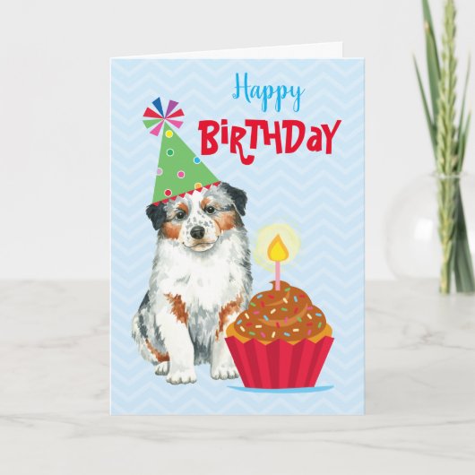 Birthday Cupcake Aussie Karte (Vorderseite)