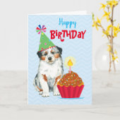 Birthday Cupcake Aussie Karte (Gelbe Blume)