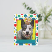 Birthday Cupcake - Australian Cattle Dog Postkarte (Stehend Vorderseite)