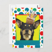 Birthday Cupcake - Australian Kelpie - Jude Postkarte (Vorne/Hinten)