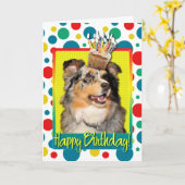 Birthday Cupcake - Australian Shepherd - Dustine Karte (Gelbe Blume)