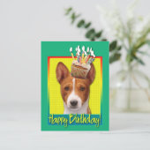 Birthday Cupcake - Basenji Postkarte (Stehend Vorderseite)