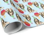 Birthday Cupcake Basset Hound Geschenkpapier (Rolleneckpunkt)