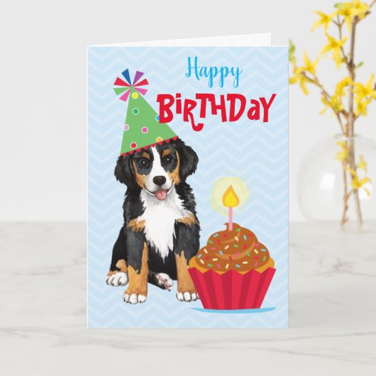 Birthday Cupcake Berner Card Karte (Gelbe Blume)