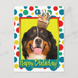 Birthday Cupcake - Bernese Mountain Dog Postkarte