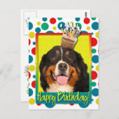 Birthday Cupcake - Bernese Mountain Dog Postkarte (Vorne/Hinten)