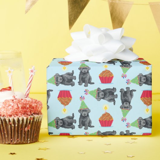 Birthday Cupcake Bouvier des Flandres Geschenkpapier (Geburtstagsparty)