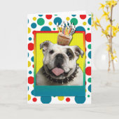 Birthday Cupcake - Bulldog - Light Karte (Gelbe Blume)