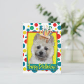 Birthday Cupcake - Cairn Terrier - Teddy Bear Postkarte (Stehend Vorderseite)