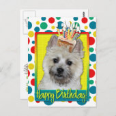 Birthday Cupcake - Cairn Terrier - Teddy Bear Postkarte (Vorne/Hinten)