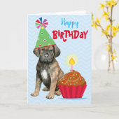 Birthday Cupcake Cane Corso Card Karte (Gelbe Blume)