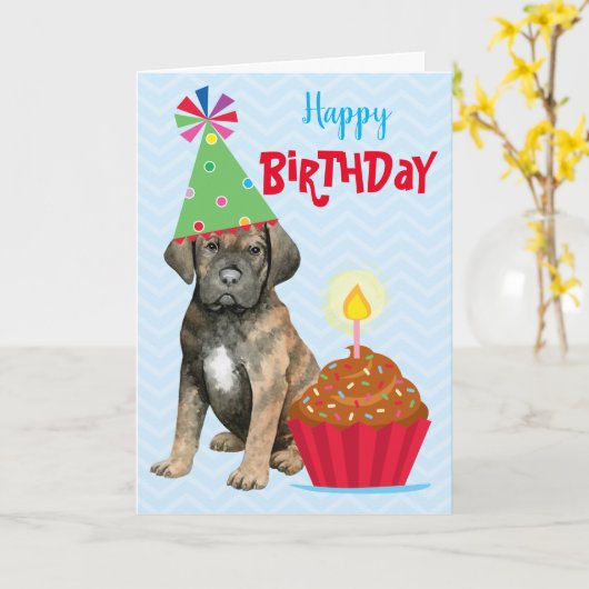 Birthday Cupcake Cane Corso Card Karte (Gelbe Blume)
