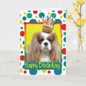 Birthday Cupcake - Cavalier - Blenheim Karte (Gelbe Blume)