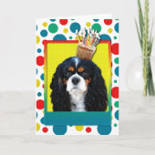 Birthday Cupcake - Cavalier - Tri-Color Karte (Vorderseite)