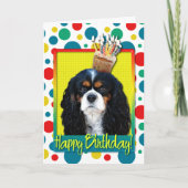 Birthday Cupcake - Cavalier - Tri-Color Karte (Vorderseite)