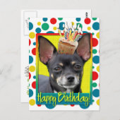 Birthday Cupcake - Chihuahua - Isabella Postkarte (Vorne/Hinten)