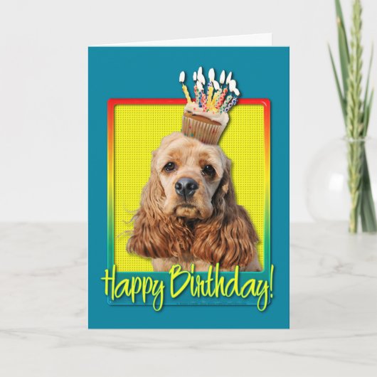 Birthday Cupcake - Cocker Spaniel Karte (Vorderseite)