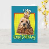 Birthday Cupcake - Cocker Spaniel Karte (Gelbe Blume)