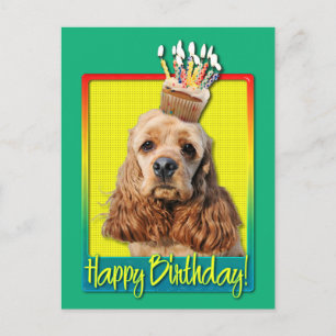 Birthday Cupcake - Cocker Spaniel Postkarte