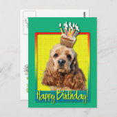 Birthday Cupcake - Cocker Spaniel Postkarte (Vorne/Hinten)