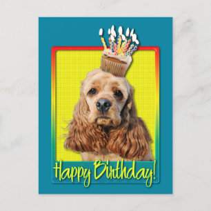 Birthday Cupcake - Cocker Spaniel Postkarte