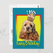 Birthday Cupcake - Cocker Spaniel Postkarte (Vorne/Hinten)