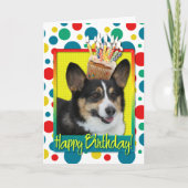 Birthday Cupcake - Corgi Karte (Vorderseite)