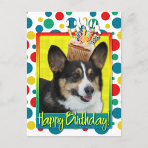 Birthday Cupcake - Corgi Postkarte