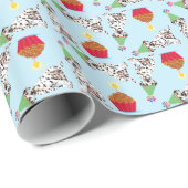 Birthday Cupcake Dalmatiner Wrapping Paper Geschenkpapier (Rolleneckpunkt)