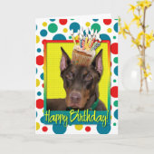 Birthday Cupcake - Doberman - Red - Rocky Karte (Gelbe Blume)