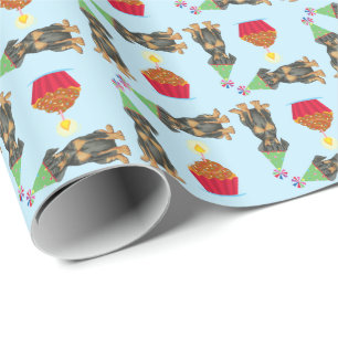 Birthday Cupcake Doberman Wrapping Paper Geschenkpapier